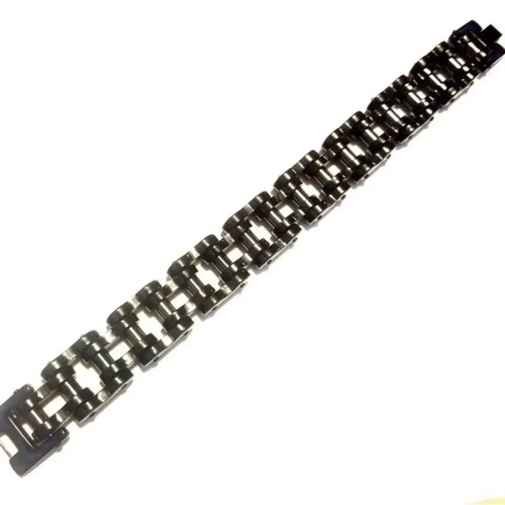 Men’s black stainless steel bike chain bracelet‎ 10